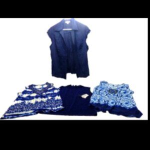 4 New Dressbarn tank shirt top lot tie dye metallic eyelet boho XL